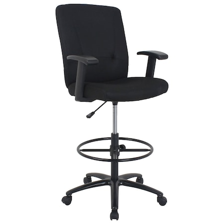 Global Industrial Mid Back Big and Tall Stool - Fabric Mesh - Black 695507